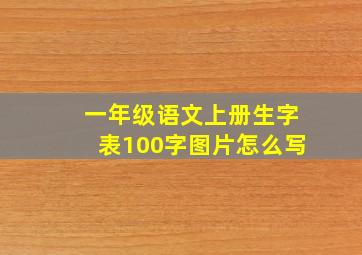 一年级语文上册生字表100字图片怎么写