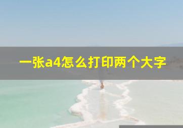 一张a4怎么打印两个大字