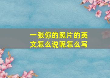 一张你的照片的英文怎么说呢怎么写