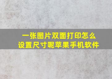 一张图片双面打印怎么设置尺寸呢苹果手机软件