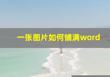 一张图片如何铺满word