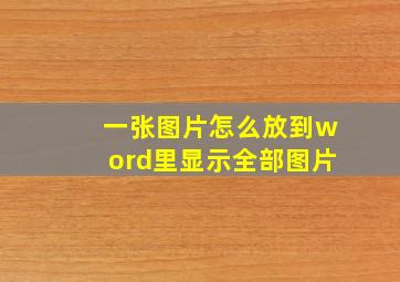 一张图片怎么放到word里显示全部图片