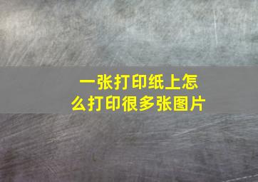 一张打印纸上怎么打印很多张图片