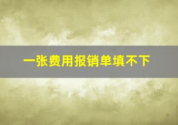 一张费用报销单填不下