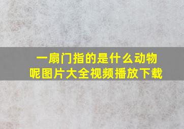 一扇门指的是什么动物呢图片大全视频播放下载