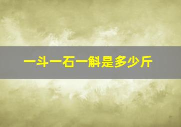 一斗一石一斛是多少斤