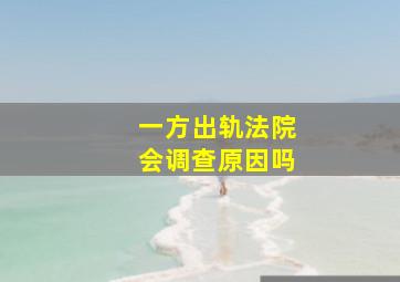 一方出轨法院会调查原因吗