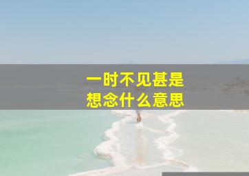 一时不见甚是想念什么意思