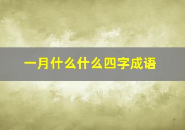 一月什么什么四字成语