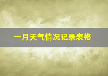 一月天气情况记录表格