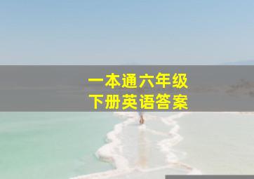 一本通六年级下册英语答案