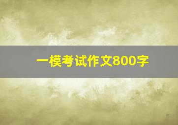 一模考试作文800字