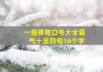 一班体育口号大全霸气十足四句16个字