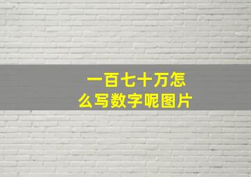 一百七十万怎么写数字呢图片