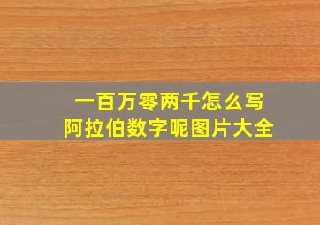 一百万零两千怎么写阿拉伯数字呢图片大全