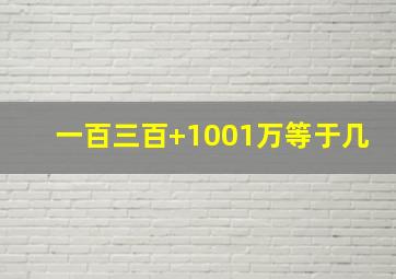 一百三百+1001万等于几