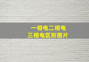 一相电二相电三相电区别图片