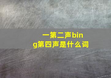 一第二声bing第四声是什么词