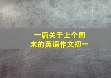 一篇关于上个周末的英语作文初一