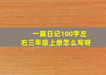 一篇日记100字左右三年级上册怎么写呀