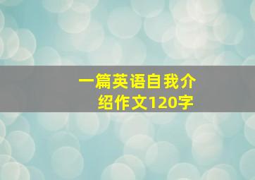 一篇英语自我介绍作文120字