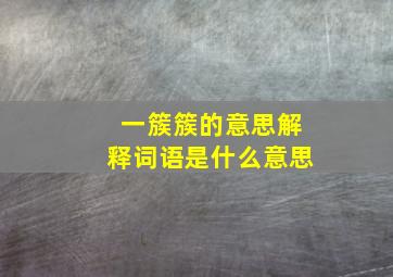 一簇簇的意思解释词语是什么意思