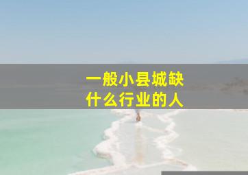 一般小县城缺什么行业的人