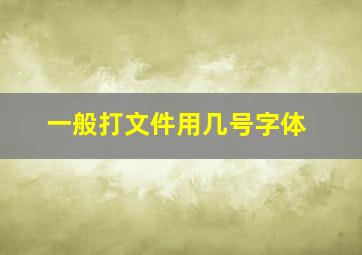 一般打文件用几号字体