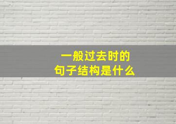 一般过去时的句子结构是什么