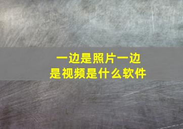 一边是照片一边是视频是什么软件