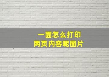 一面怎么打印两页内容呢图片