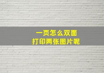 一页怎么双面打印两张图片呢