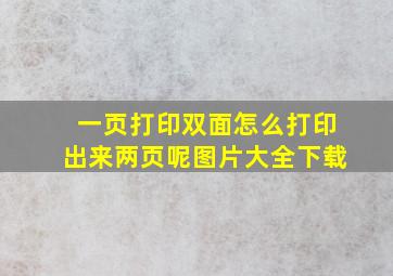 一页打印双面怎么打印出来两页呢图片大全下载