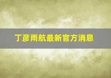 丁彦雨航最新官方消息