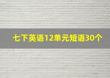 七下英语12单元短语30个