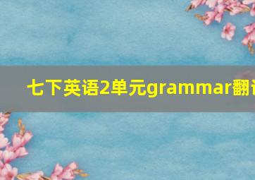 七下英语2单元grammar翻译