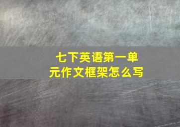 七下英语第一单元作文框架怎么写