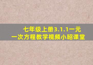 七年级上册3.1.1一元一次方程教学视频小昭课堂