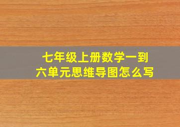 七年级上册数学一到六单元思维导图怎么写