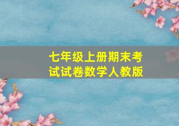 七年级上册期末考试试卷数学人教版