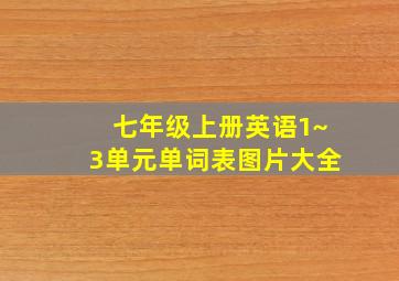 七年级上册英语1~3单元单词表图片大全