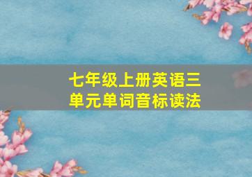 七年级上册英语三单元单词音标读法