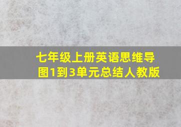 七年级上册英语思维导图1到3单元总结人教版