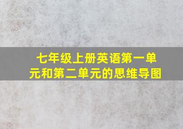 七年级上册英语第一单元和第二单元的思维导图