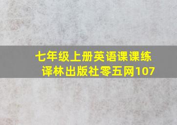 七年级上册英语课课练译林出版社零五网107