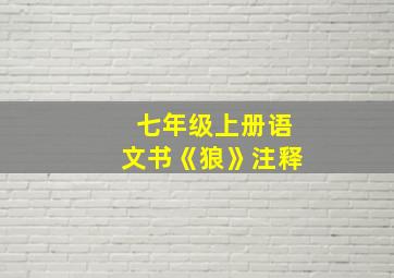 七年级上册语文书《狼》注释