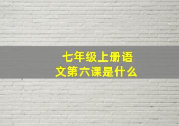 七年级上册语文第六课是什么