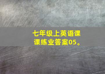 七年级上英语课课练业答案05。