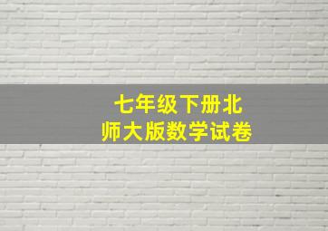 七年级下册北师大版数学试卷