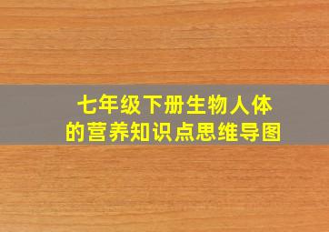 七年级下册生物人体的营养知识点思维导图